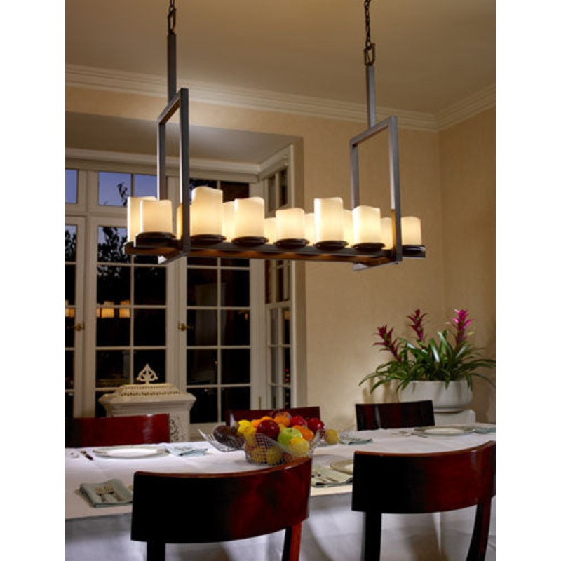 14 Light Chandelier from the CandleAria Collection in Dark Bronze Finish by Justice Designs
