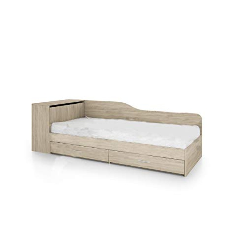 Arredodacasa.com Letto Singolo con Due Cassetti 82×190 LI 2005 (Rovere Chiaro, Letto)