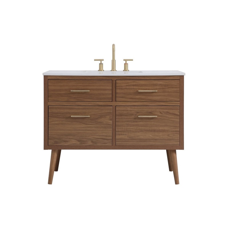 Bathroom Vanity Set from the Boise Collection in Walnut Brown Finish by Elegant Lighting