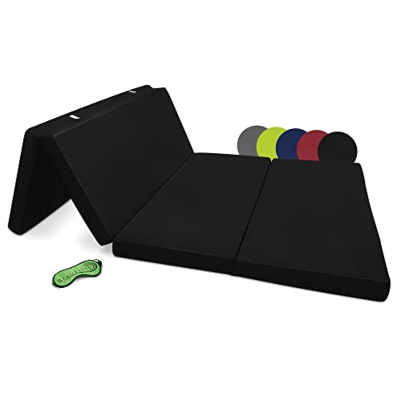 Beautissu Materasso da Campeggio Pieghevole – Materasso Pieghevole Ospiti – Campix 120×195 cm – Soffice Confortevole e Funzionale – Nero – Materasso Traspirante in Microfibra – Lettino da Viaggio