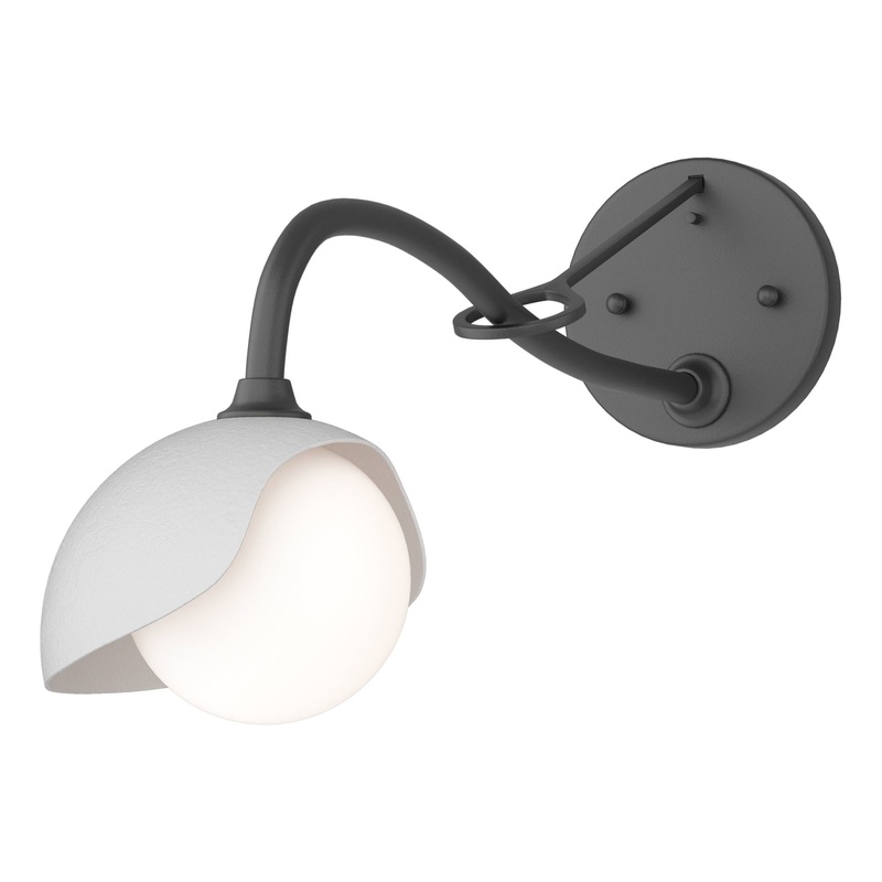 Brooklyn 1-Light Single Shade Long-Arm Sconce Black White