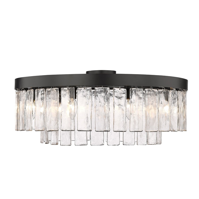 Ciara BLK Matte Black 9 Light Semi-Flush