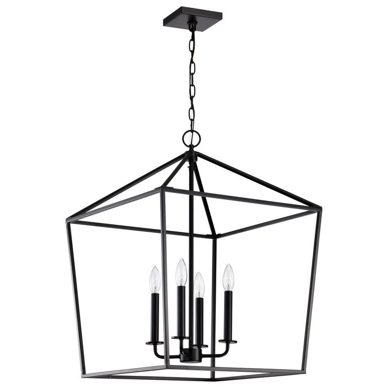 Four Light Pendant from the Emma Collection in Matte Black Finish by Nuvo Lighting