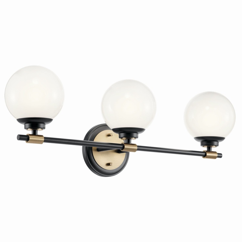 Kichler 55172BKCPZ Three Light Vanity, Black