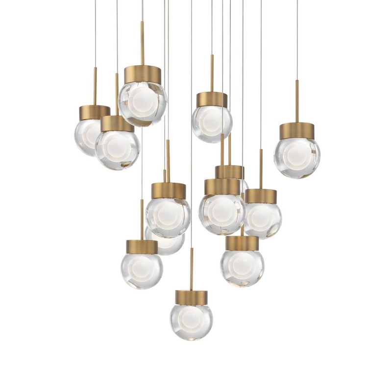 LED Pendant from the Double Bubble Collection in Aged Brass Finish by Modern Forms