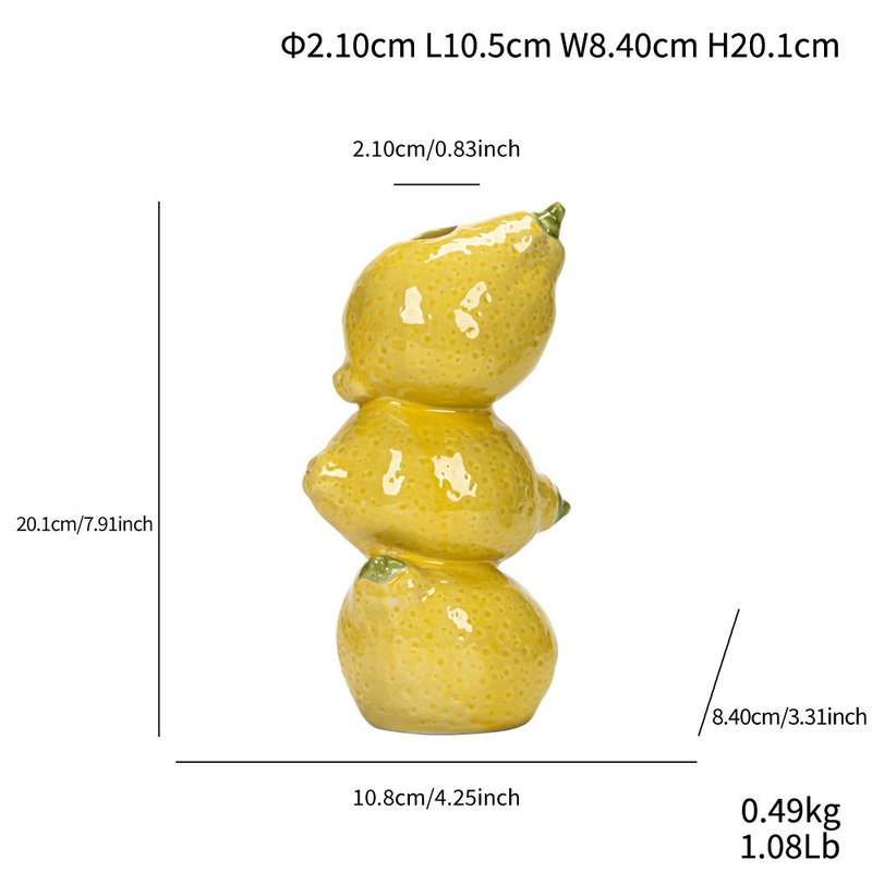 Lemon Nordic-Style Minimalist Fruit and Flower Vase – Modern Home Decor