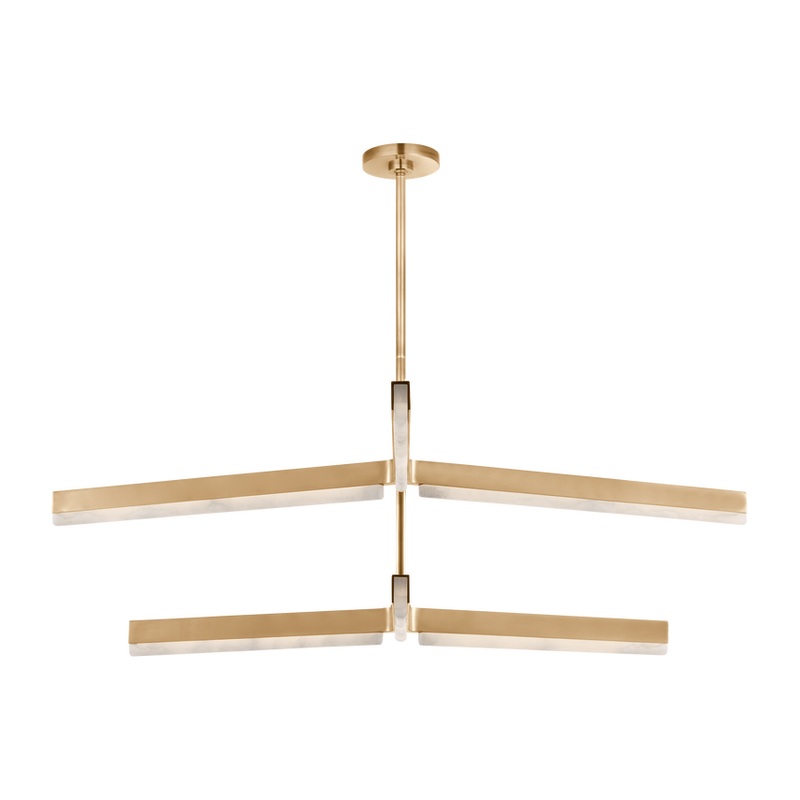 Linea 56 Two Tier Chandelier Hand Rubbed Antique Brass