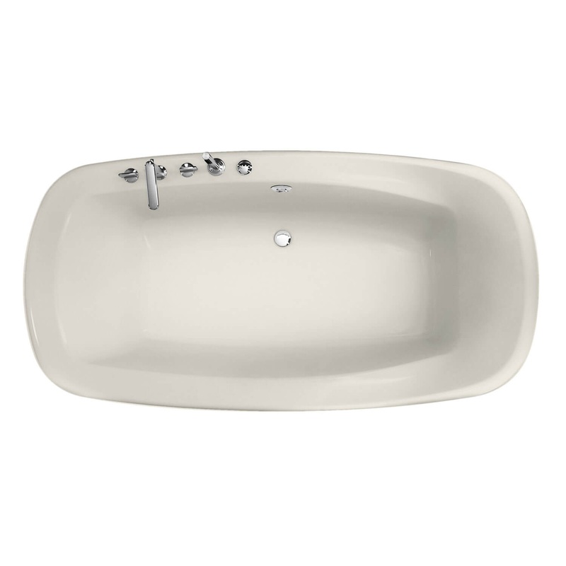 MAAX 101317-094-007 Eterne 7236 Acrylic Drop-in Center Drain Combined Hydromax & Aerofeel Bathtub in Biscuit