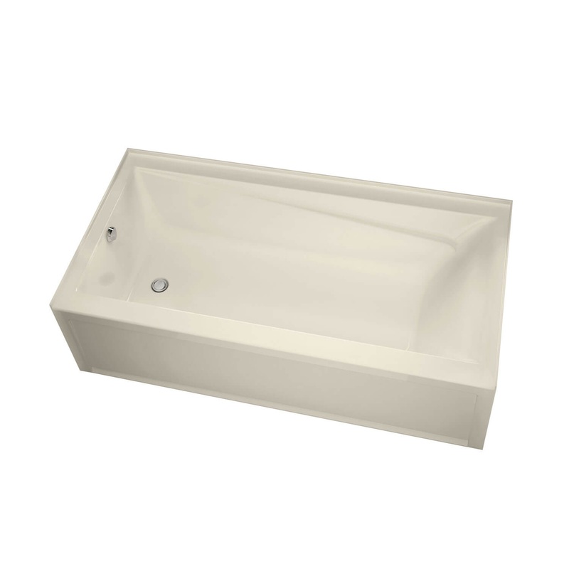 MAAX 105519-R-103-004 Exhibit 6030 IFS Acrylic Alcove Right-Hand Drain Aeroeffect Bathtub in Bone