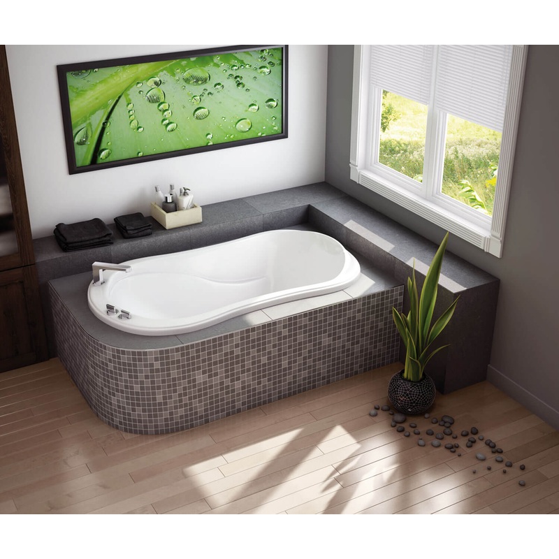 MAAX 105642-091-001-000 Murmur 6034 Acrylic Drop-in End Drain 10 Microjets Bathtub in White