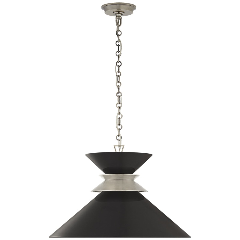 One Light Pendant from the Alborg Collection in Antique Nickel Finish by Visual Comfort Signature