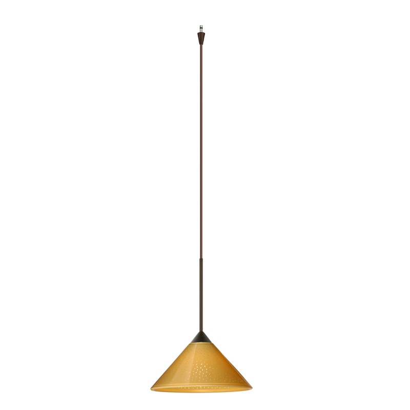 One Light Pendant from the Kona Collection in Bronze Finish by Besa