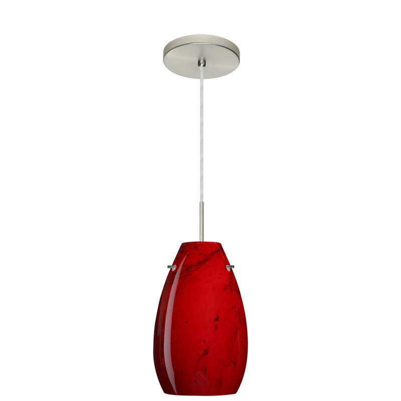 One Light Pendant from the Pera Collection in Satin Nickel Finish by Besa