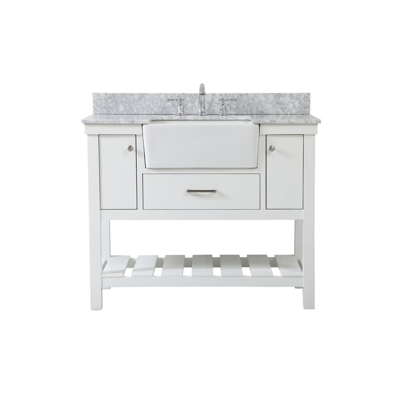 Single Bathroom Vanity from the Clement Collection in White Finish by Elegant Lighting