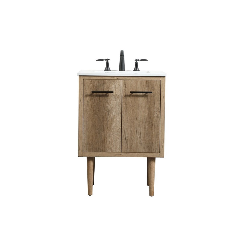 Single Bathroom Vanity from the Cyrus Collection in Natural Oak Finish by Elegant Lighting
