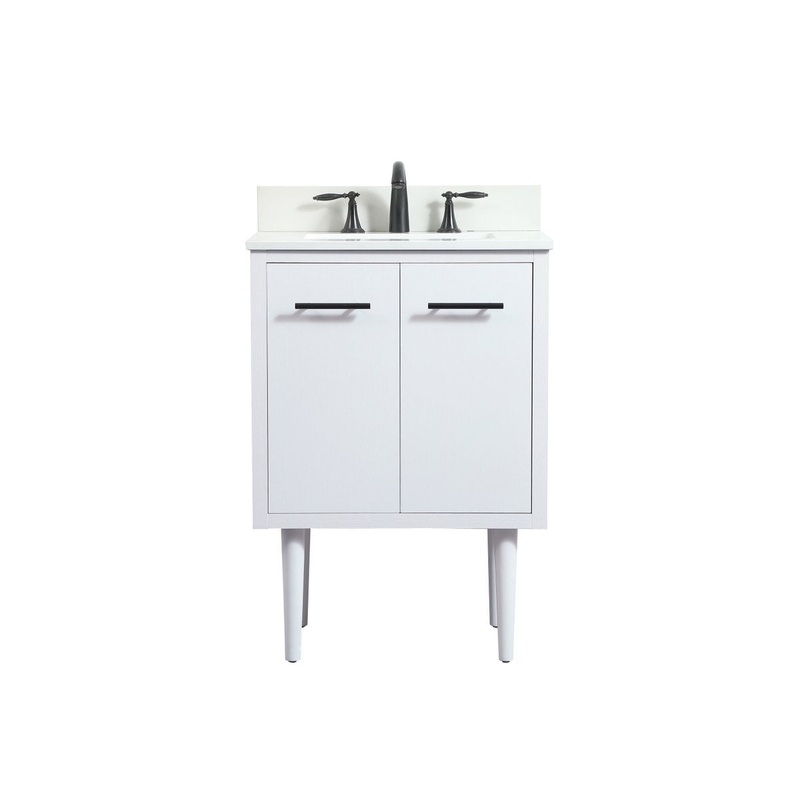 Single Bathroom Vanity from the Cyrus Collection in White Finish by Elegant Lighting