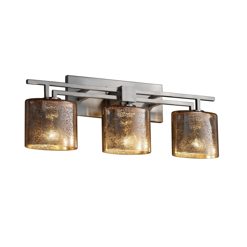 Three Light Bath Bar from the Fusion Collection in Brushed Nickel Finish by Justice Designs