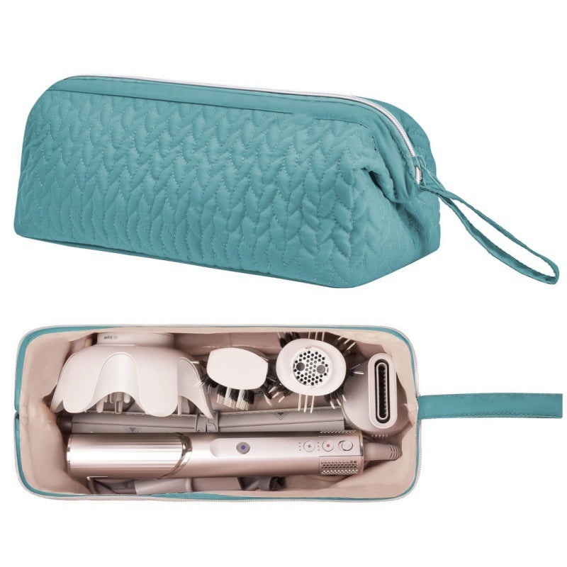 Green Hair Styler Travel Case – Protective Storage Organizer Bag for Dryer, Curling Iron & Accessories