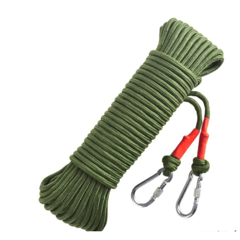 Green With Wire Core Heavy Duty Adjustable Clothesline Set (4 Pack) – 10m Steel Wire Core Nylon Rope with Hooks for Outdoor & Camping