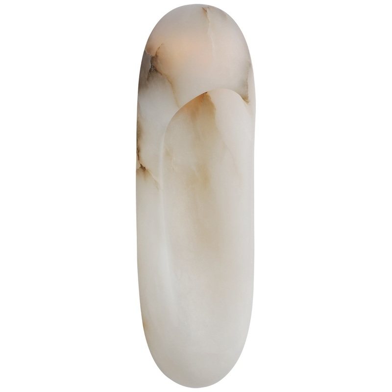 LED Wall Sconce from the Esculpa Collection in Alabaster and Bronze Finish by Visual Comfort Signature
