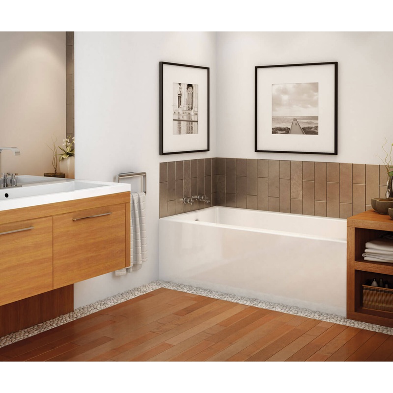 MAAX 105735-000-001-001 Rubix 6632 Acrylic Alcove Left-Hand Drain Bathtub in White