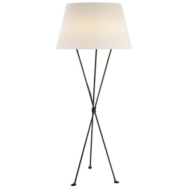 One Light Floor Lamp from the Lebon Collection in Aged Iron Finish by Visual Comfort Signature
