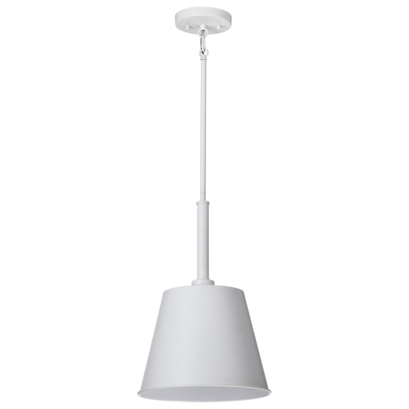 One Light Pendant from the Alexis Collection in Matte White Finish by Nuvo Lighting