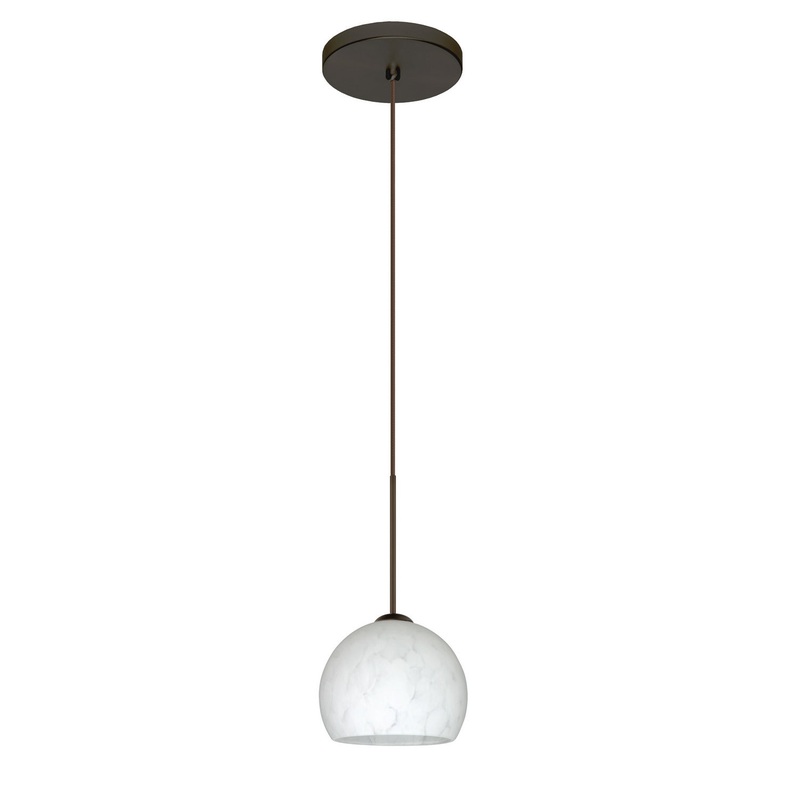 One Light Pendant from the Palla Collection in Bronze Finish by Besa