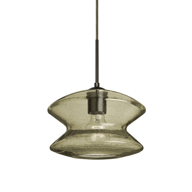 One Light Pendant from the Zen Collection in Bronze Finish by Besa