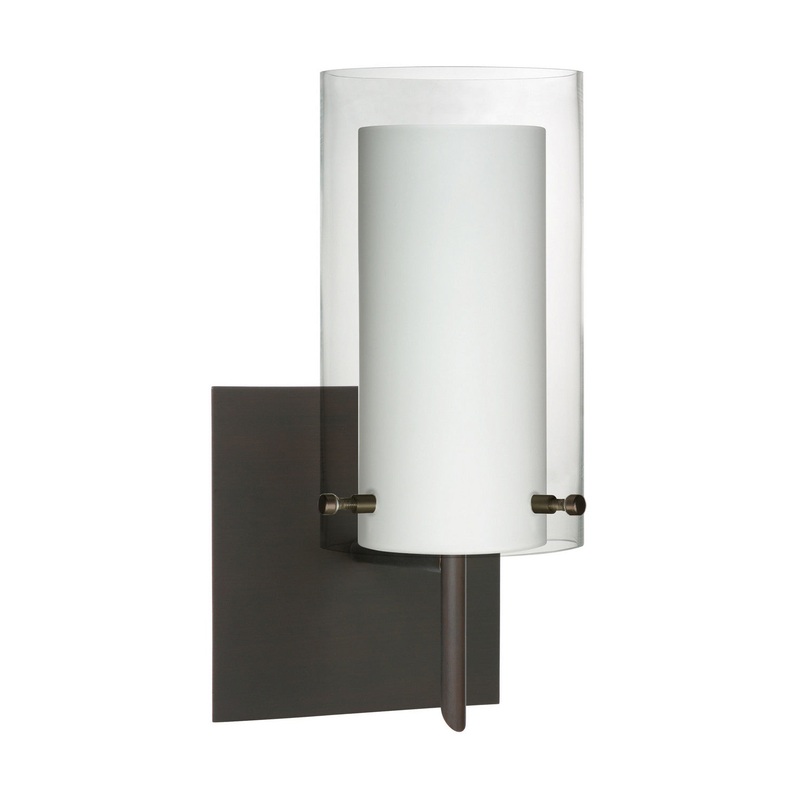One Light Wall Sconce from the Pahu Collection in Bronze Finish by Besa