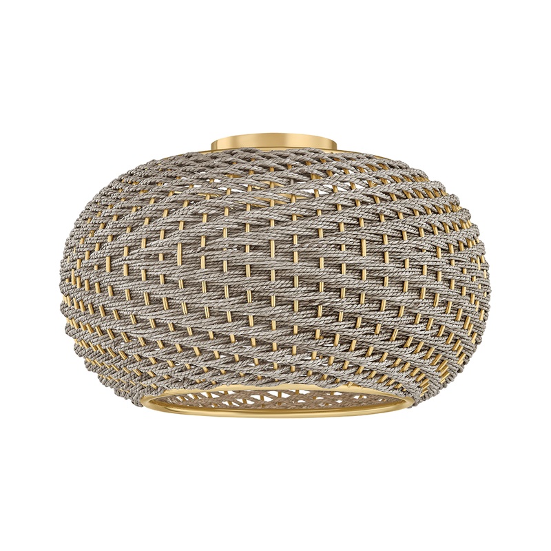Penarth 1-Light Flush Mount Aged Brass