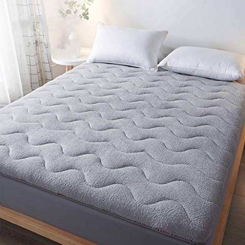 QVIVI Materasso Futon Pavimento, Pieghevole Agnello Peluche Tinta Unita Antiscivolo Tatami Materassi Letto Futon per Dormitorio Studente Camera Letto Casa 1.5 * 2M