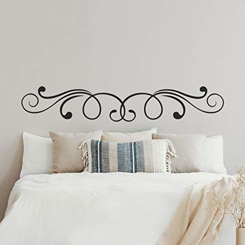 T-MK389 – Adesivi per testiera del letto, 24 x 140 cm, colore: Nero