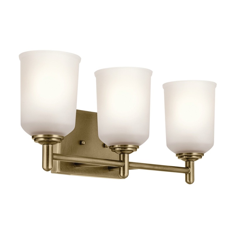 Three Light Bath from the Shailene Collection in Natural Brass Finish by Kichler
