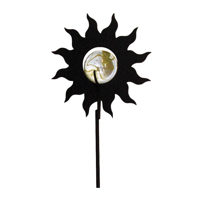 Village Wrought Iron MGS-97 Sun Marble Garden Stake
