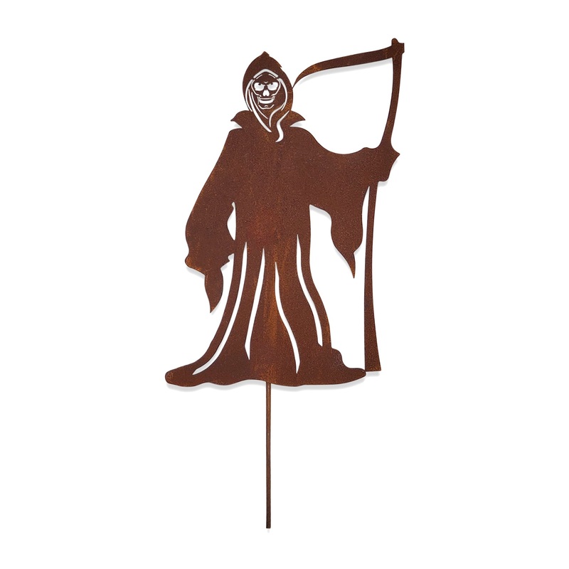 Village Wrought Iron RGS-230 The Grim Reaper – Rusted Garden Stake