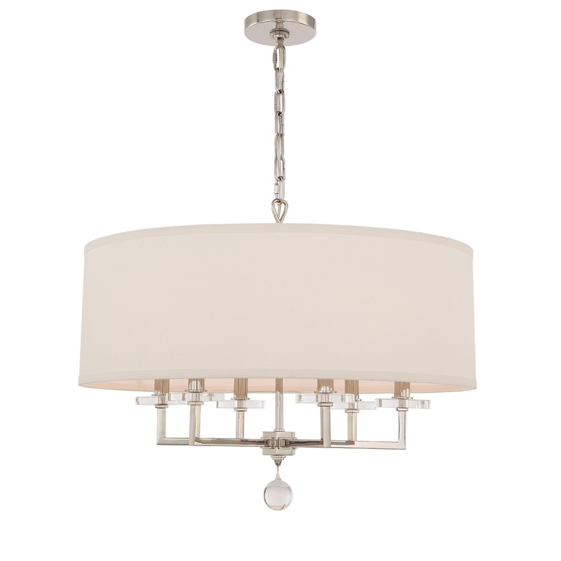 Crystorama 8116-PN Paxton Six Light Chandelier Polished Nickel