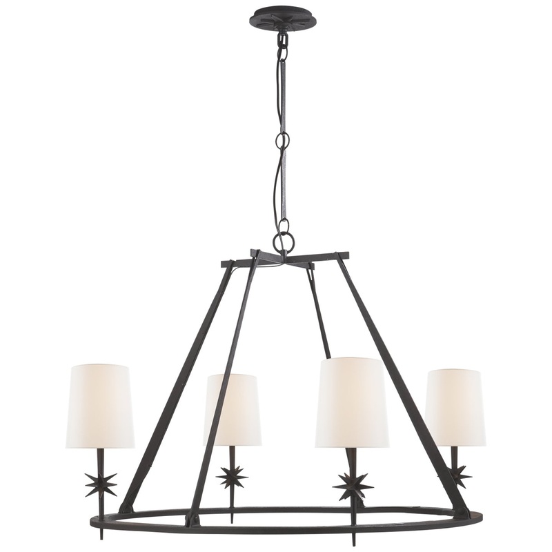 Four Light Chandelier from the Etoile Collection in Blackened Rust Finish by Visual Comfort Signature