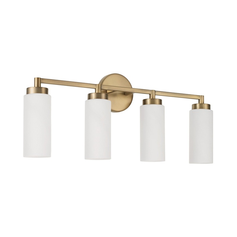 Four Light Vanity from the Alyssa Collection in Aged Brass Finish by Capital Lighting