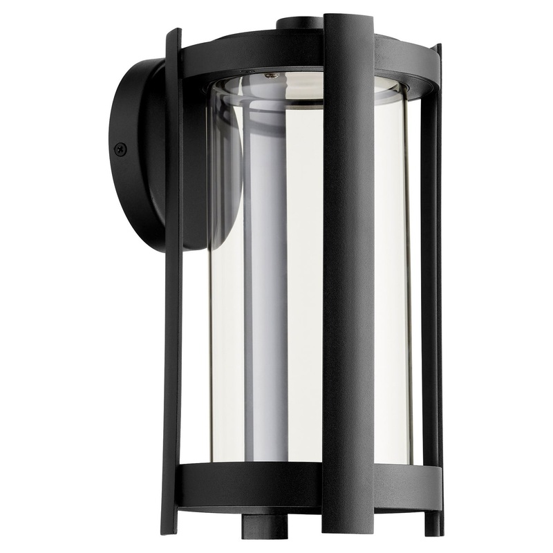 LED Outdoor Lantern from the Solu Collection in Textured Black Finish by Quorum