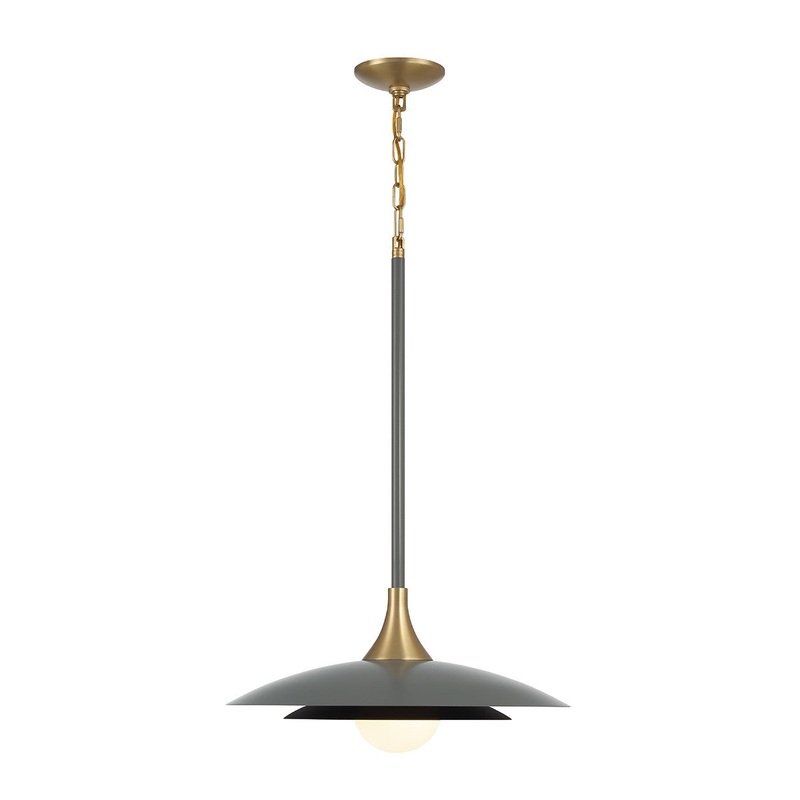 LED Pendant from the Welsh Collection in Gray and Black Finish by Eurofase