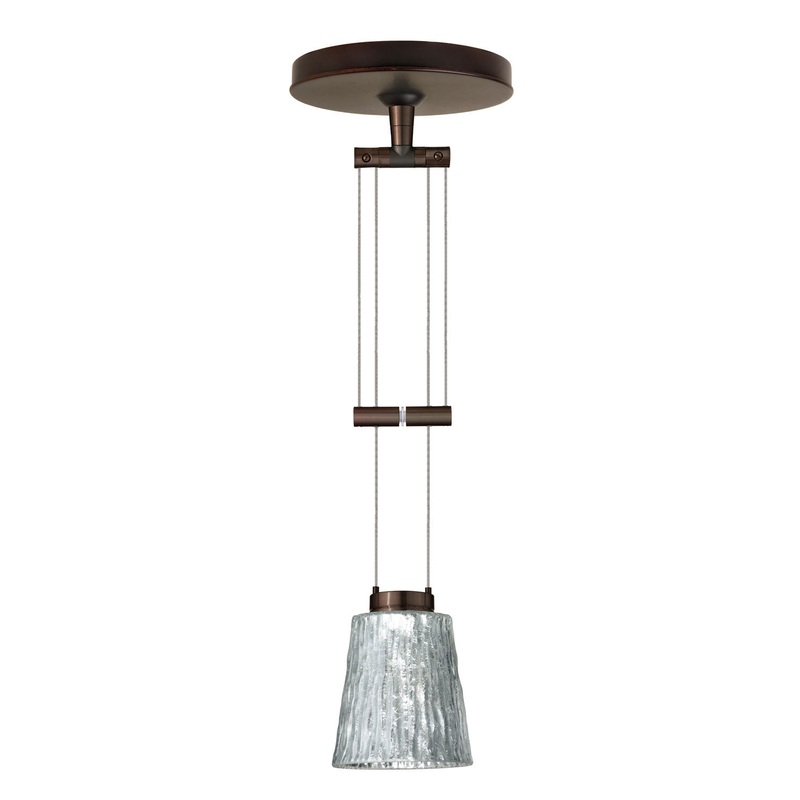 One Light Pendant from the Nico Collection in Bronze Finish by Besa