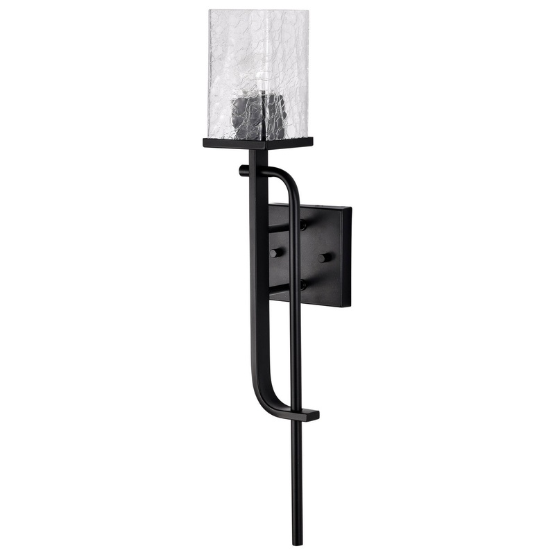 One Light Wall Sconce from the Terrace Collection in Matte Black Finish by Nuvo Lighting