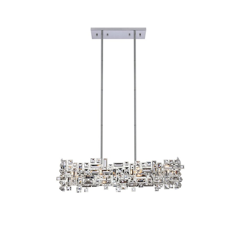 Six Light Pendant from the Picasso Collection in Chrome Finish by Elegant Lighting