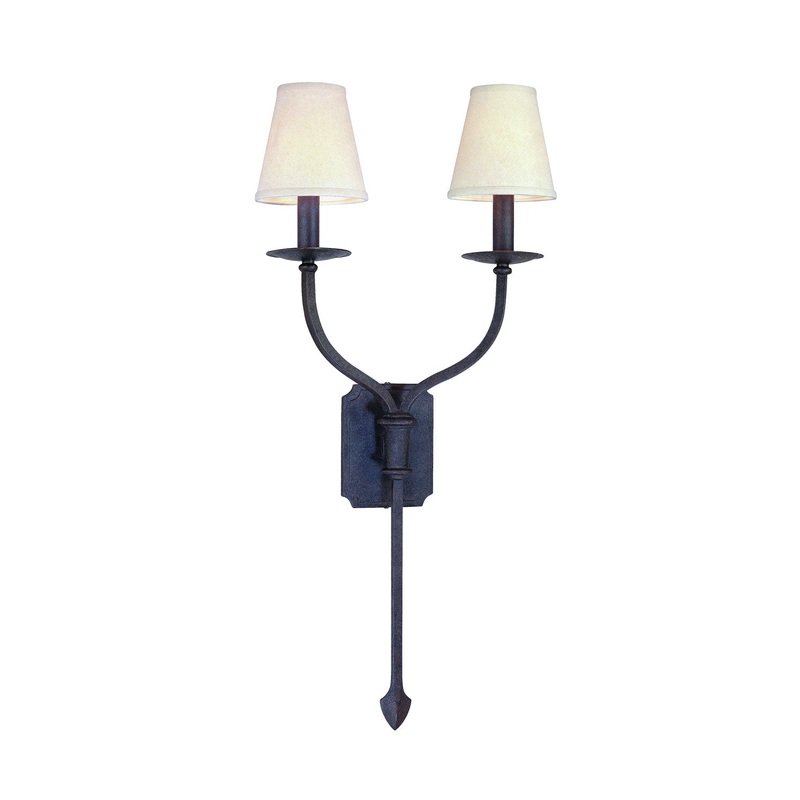 Two Light Wall Sconce from the La Brea Collection in French Iron Finish by Troy Lighting