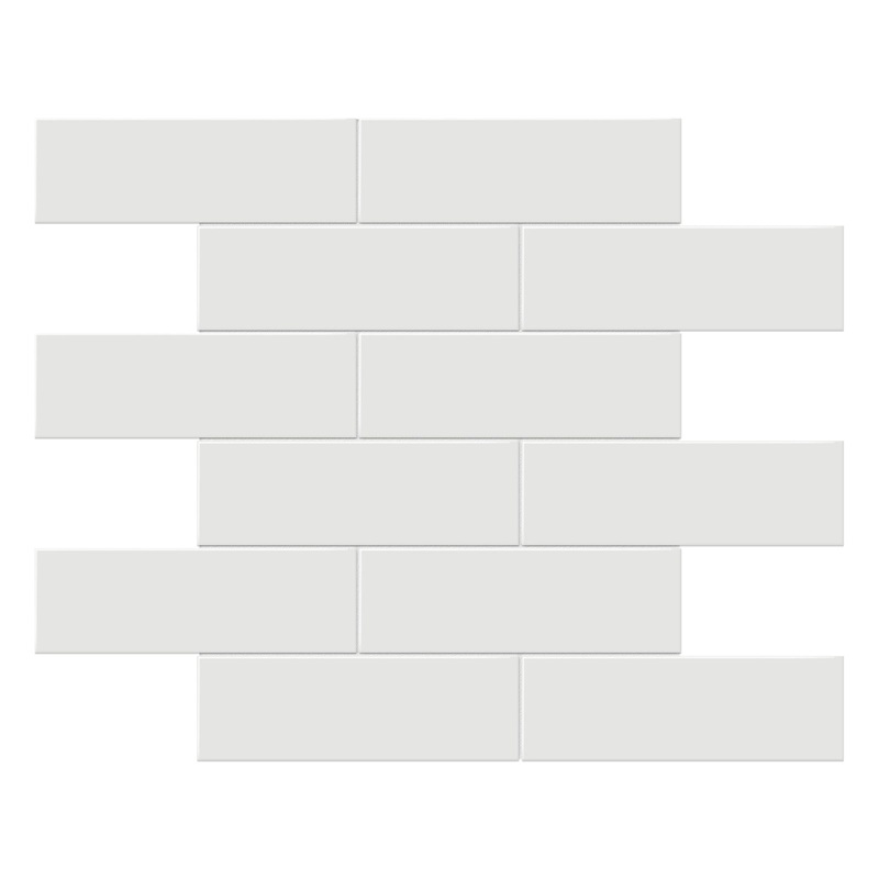 2″ x 6″ Soho Vintage Grey Glossy Porcelain Brick Mosaics. 1 Sheet = .95 Sq. Ft.