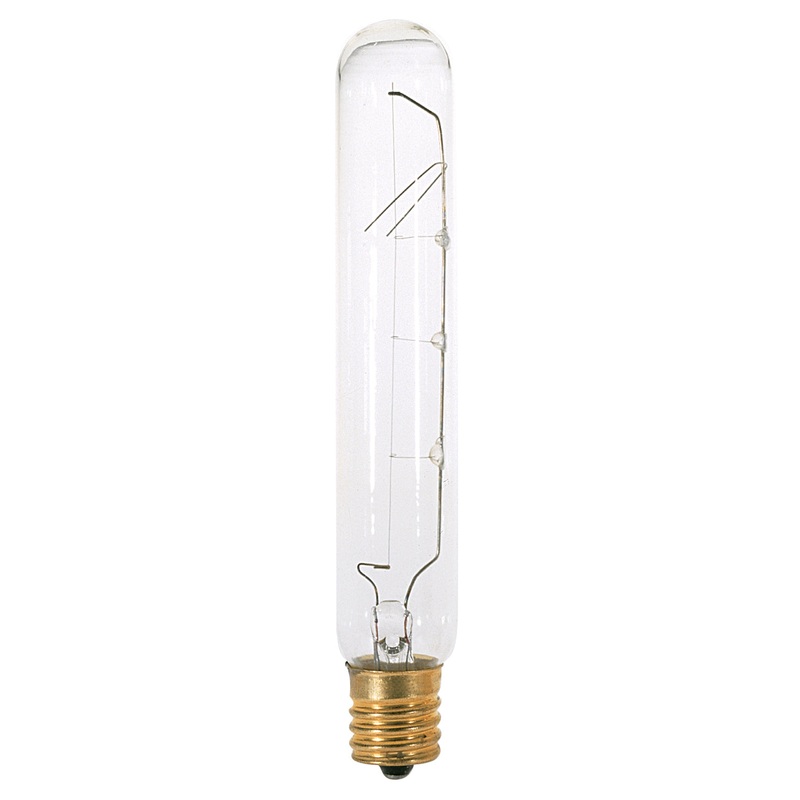 40 Watt T6 1/2 Incandescent, Clear, 1500 Average rated hours, 350 Lumens, Intermediate base, 130 Volt Light Bulb by Satco
