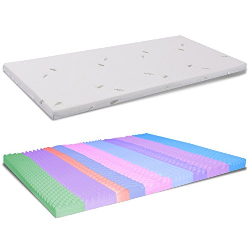 AILIME SRL Topper Memory Foam Singolo 80X200 CM Alto 5 CM SFODERABILE Tessuto in Aloe Vera Dispositivo Medico