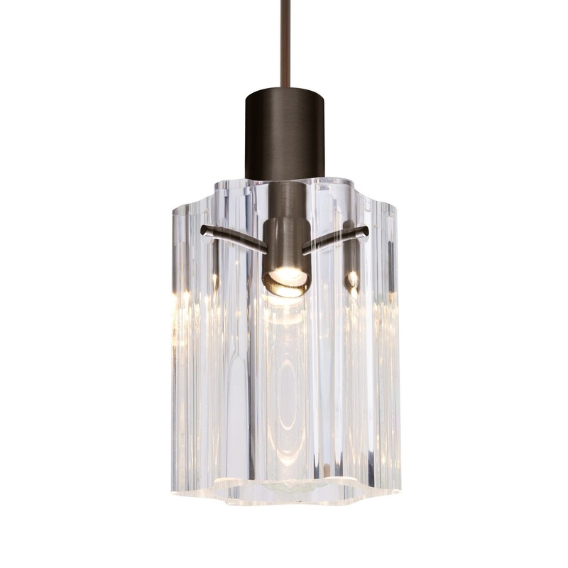 Besa 1XT-ICE4CL-BR Besa Ice 4 Pendant One Light Pendant Bronze