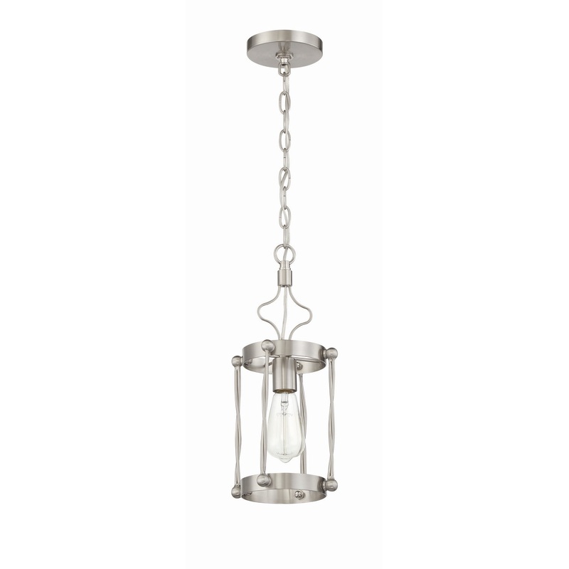 Craftmade 57091-BNK Jolenne One Light Mini Pendant Brushed Polished Nickel
